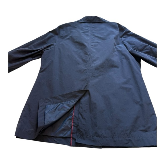 Eddie Bauer Navy Double-Breasted Short Rain/Trench Coat Jacket - Size XL - Picture 5 of 10